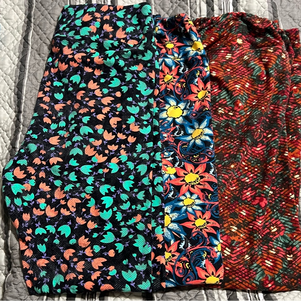 3pc Lularoe TC floral leggings